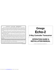 Omega Echo-2 Operation Manual & Installation Manual