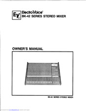 Electro-Voice BK-42 Series Owner's Manual
