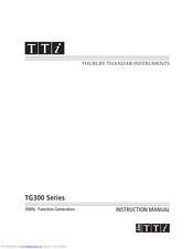 Thurlby Thandar Instruments TG315 Instruction Manual