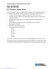 National Instruments NI 5791R User Manual And Specifications