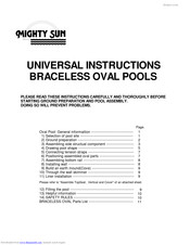 Mighty sun BRACELESS OVAL POOLS Universal Instructions