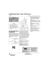 Radio Shack Amplified Signal Finder indoor TV/FM antenna Owner's Manual