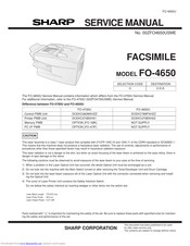 Sharp FO-4650 Service Manual