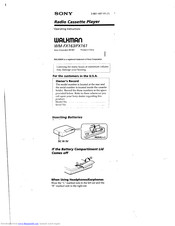 Sony Walkman WM-FX161 Operating Instructions Manual