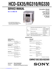 Sony HCD-GX330 Service Manual
