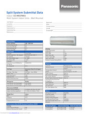 Panasonic CS-MKS7NKU Submittal Data
