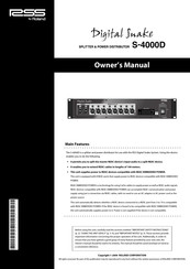 RSS Digital Snake S-4000D Owner's Manual