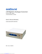 exaSound e18 Owner's Manual