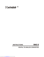 XINDAK DAC-5 Instructions Manual