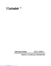 XINDAK DAC-3MKII Instructions Manual