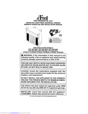 FMI VTFB32: VTFB32H: VTFB36: VTFB36H: VTFB42: VTFB42H Owner's Operation And Installation Manual