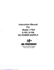 BK PRECISION 1746B Instrucion Manual