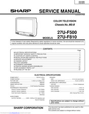 Sharp 27U-F500 Service Manual