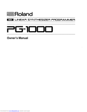 Roland PG-1000 Owner's Manual