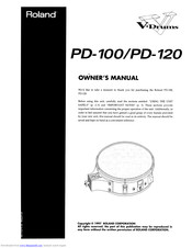 Roland V-Drums PD-100 Owner's Manual
