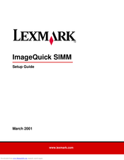 Lexmark ImageQuick SIMM Setup Manual