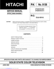 Hitachi 27GX01B-511 Service Manual