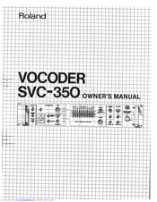 Roland SVC-350 Owner's Manual