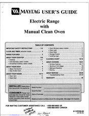 Maytag Electric range User Manual