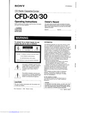 Sony CFD-30 Operating Instructions Manual