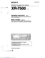 Sony XR-7500 Operating Instructions Manual