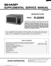 Sharp R-202EK Supplemental Service Manual