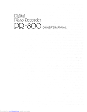 Roland PR-800 Owner's Manual