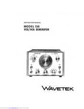 Wavetek 136 Instruction Manual