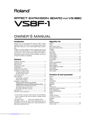 Roland VS8F-1 Owner's Manual