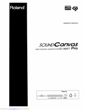 Roland Sond Canvas SC-88ST Pro Owner's Manual