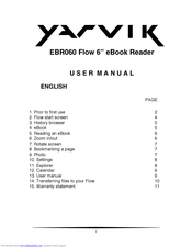 Yarvik EBR060 Flow User Manual