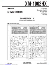 Sony XM-1002HX Service Schematics