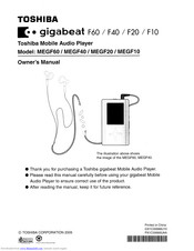 Toshiba Gigabeat F40 Owner's Manual