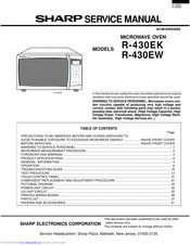 Sharp R-430EK Service Manual