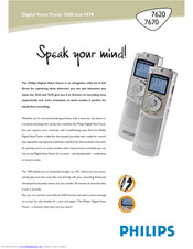 Philips Voice Tracer 7670 Brochure & Specs