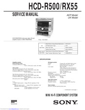 Sony HCD-R500 Service Manual