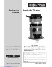 Porter-Cable 310 Instruction Manual