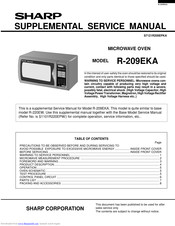 Sharp R-209EKA Supplemental Service Manual