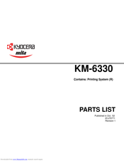 Kyocera Mita KM-6330 Parts List