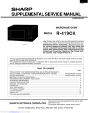 Sharp R-419CK Supplemental Service Manual