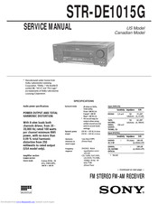 Sony STR-DE1015G Service Manual