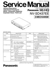 Panasonic NV-SD437EE Service Manual