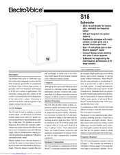 Electro-Voice S18 Specifications