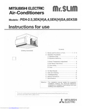 Mitsubishi Electric Mr. SLim PEH-5EKA Instructions For Use Manual