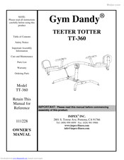 Impex Gym Dandy TT-360 Owner's Manual