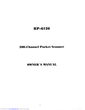 RCA Scantrak RP-6120 Owner's Manual