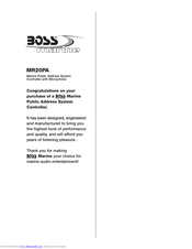 Boss marine MR20PA User Manual