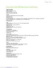 Pentax OPTIO VS20 Specifications