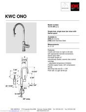 KWC ONO 10.151.991.000 Specifications