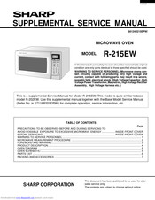 Sharp R-215EW Service Manual